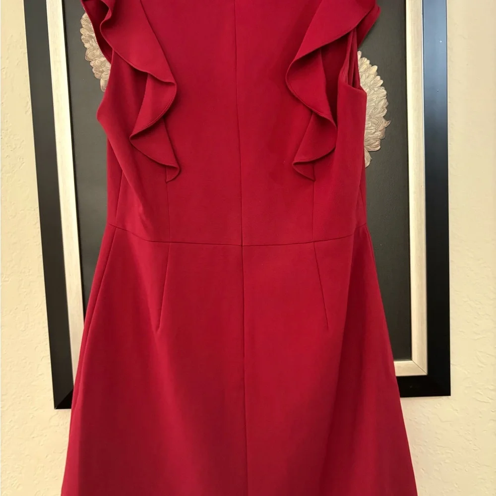 French Connection Vibrant Red Ruffle Mini Dress - Picture 2 of 4